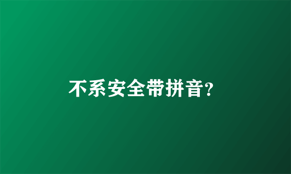 不系安全带拼音？