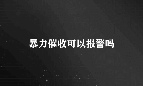 暴力催收可以报警吗