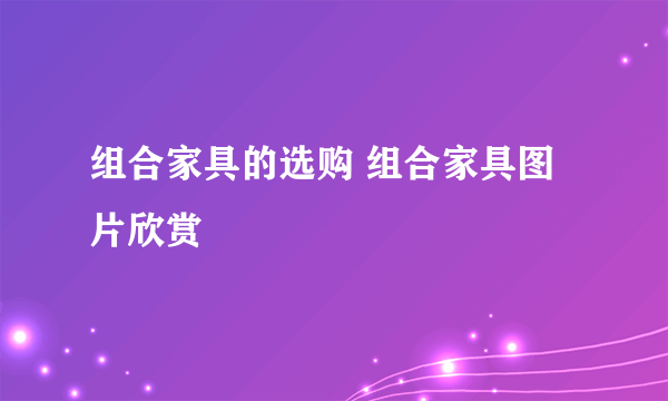 组合家具的选购 组合家具图片欣赏