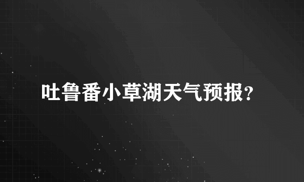 吐鲁番小草湖天气预报？