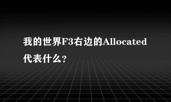 我的世界F3右边的Allocated代表什么？