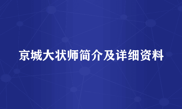 京城大状师简介及详细资料