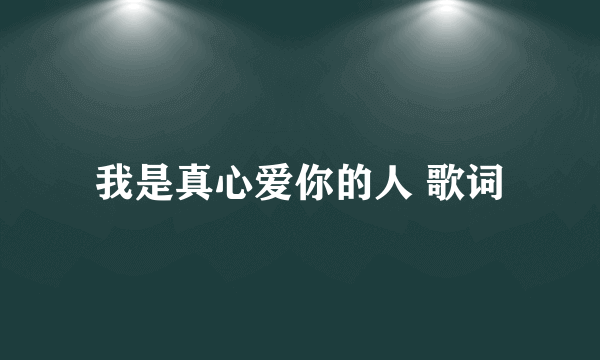 我是真心爱你的人 歌词