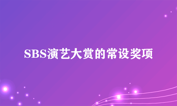 SBS演艺大赏的常设奖项