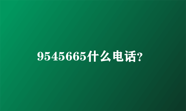 9545665什么电话？