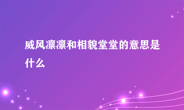 威风凛凛和相貌堂堂的意思是什么