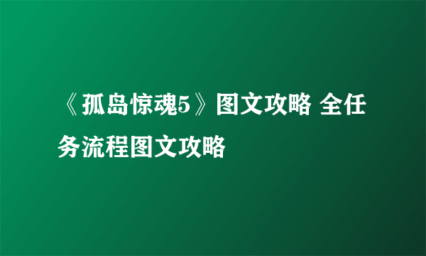 《孤岛惊魂5》图文攻略 全任务流程图文攻略