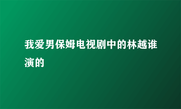 我爱男保姆电视剧中的林越谁演的