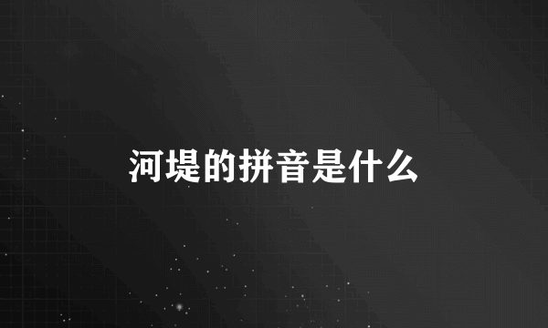 河堤的拼音是什么