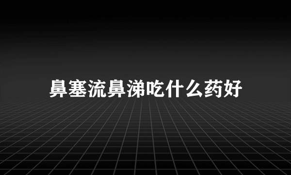 鼻塞流鼻涕吃什么药好