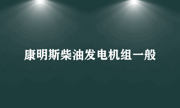 康明斯柴油发电机组一般