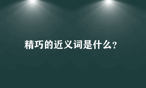 精巧的近义词是什么？