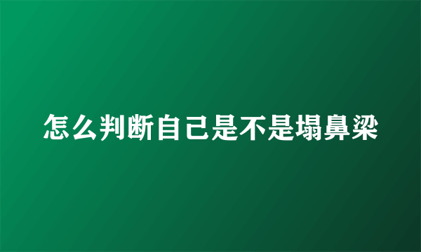 怎么判断自己是不是塌鼻梁