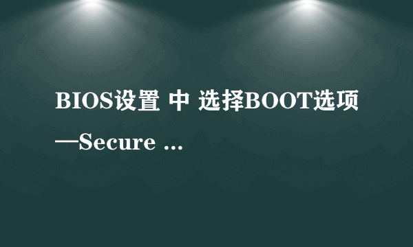 BIOS设置 中 选择BOOT选项—Secure Boot设置不了“Disabled