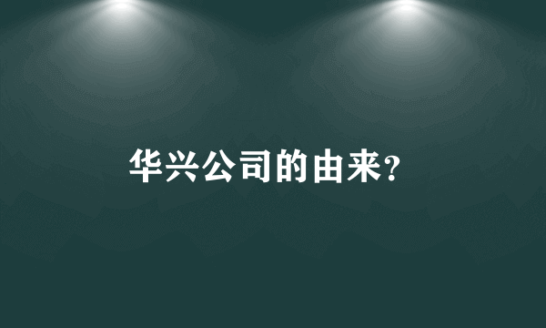 华兴公司的由来？