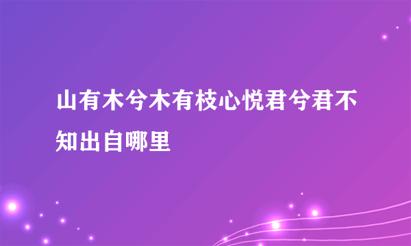 山有木兮木有枝心悦君兮君不知出自哪里