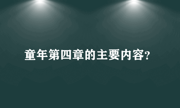 童年第四章的主要内容？