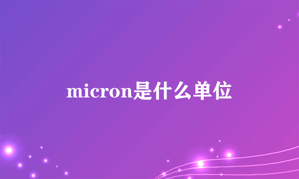 micron是什么单位