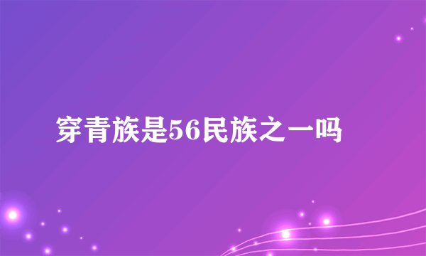 穿青族是56民族之一吗﹖