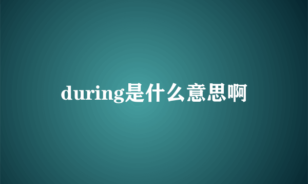 during是什么意思啊