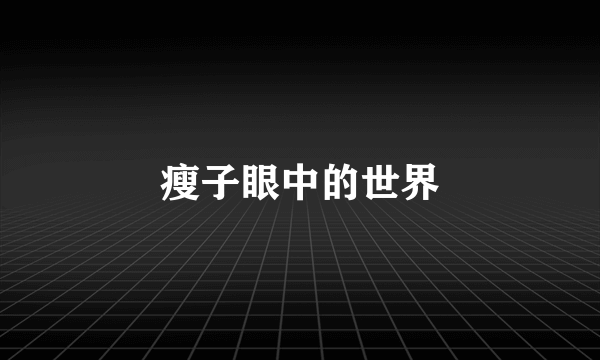 瘦子眼中的世界