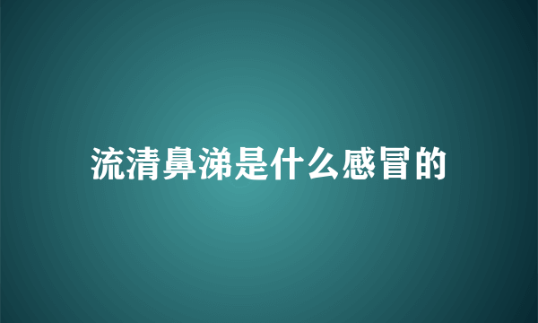 流清鼻涕是什么感冒的