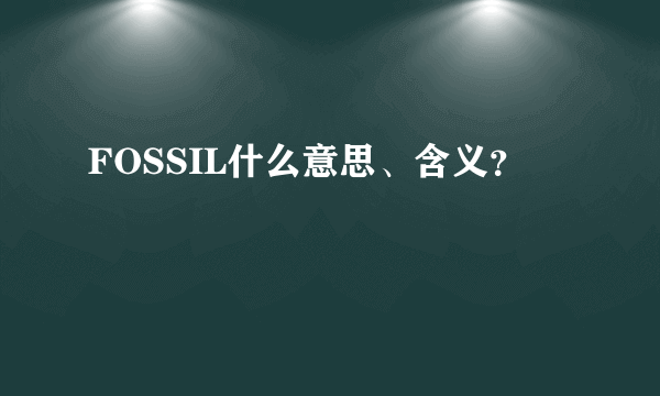 FOSSIL什么意思、含义？