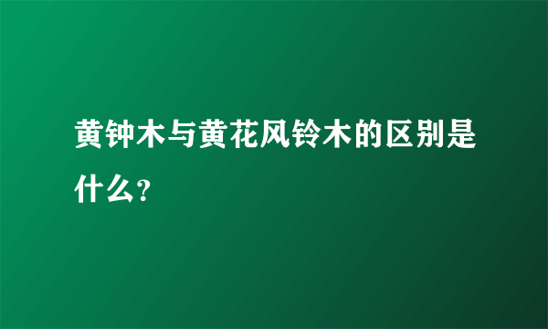 黄钟木与黄花风铃木的区别是什么？