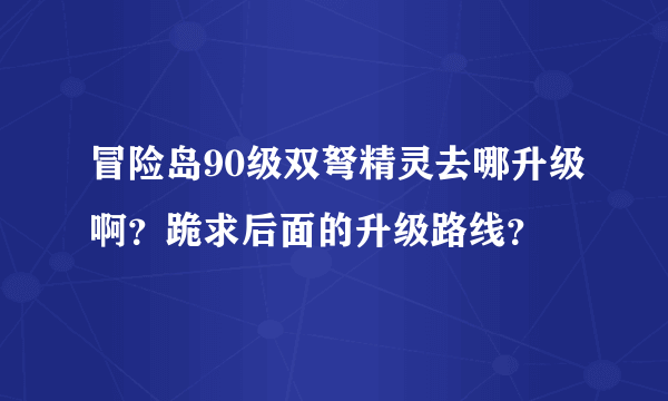 冒险岛90级双弩精灵去哪升级啊？跪求后面的升级路线？