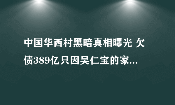 中国华西村黑暗真相曝光 欠债389亿只因吴仁宝的家天下管理(2)