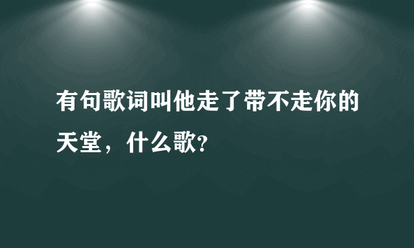 有句歌词叫他走了带不走你的天堂，什么歌？