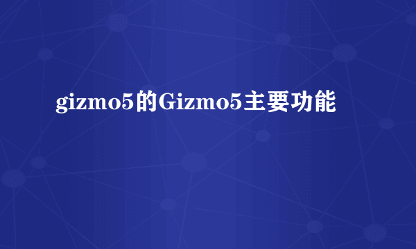 gizmo5的Gizmo5主要功能