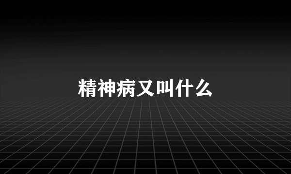 精神病又叫什么