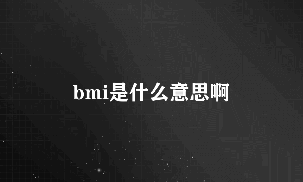 bmi是什么意思啊