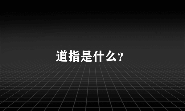 道指是什么？