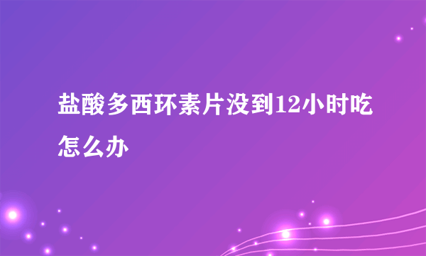 盐酸多西环素片没到12小时吃怎么办