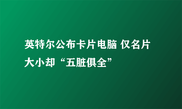 英特尔公布卡片电脑 仅名片大小却“五脏俱全”