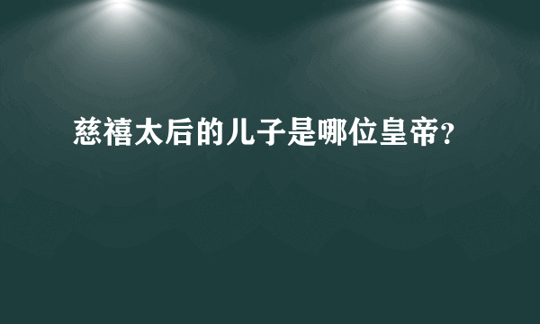 慈禧太后的儿子是哪位皇帝？