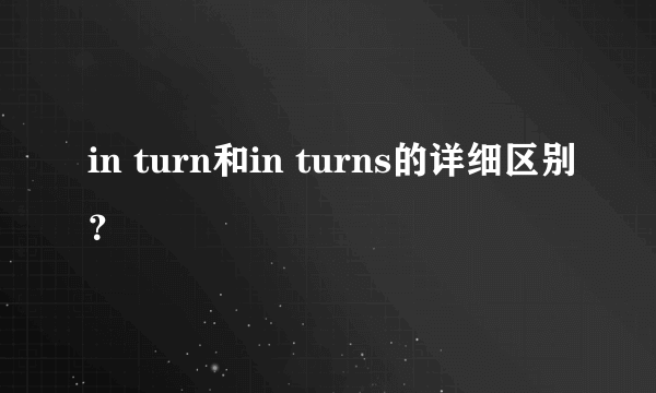 in turn和in turns的详细区别？