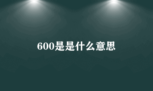 600是是什么意思