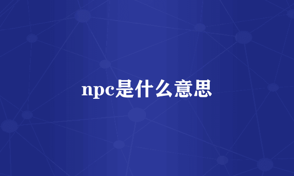 npc是什么意思