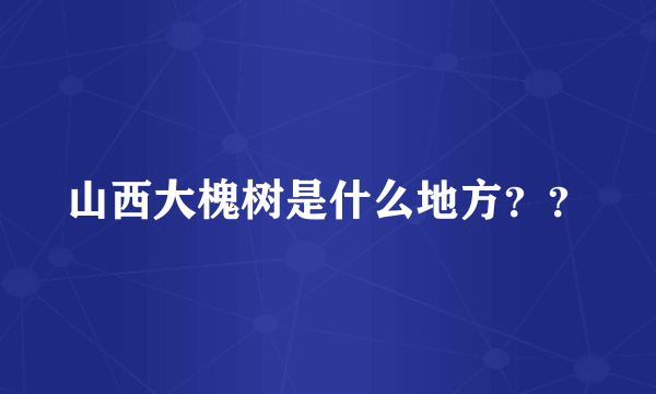 山西大槐树是什么地方？？