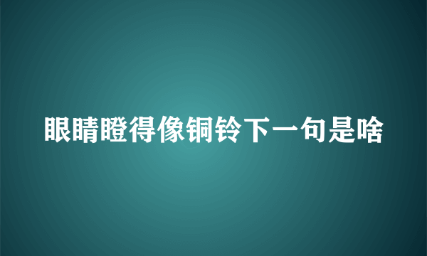 眼睛瞪得像铜铃下一句是啥