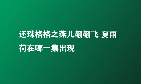 还珠格格之燕儿翩翩飞 夏雨荷在哪一集出现