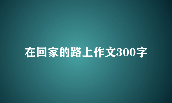 在回家的路上作文300字