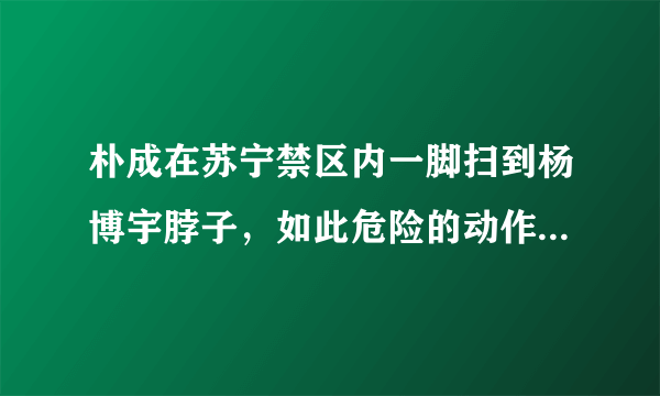 朴成在苏宁禁区内一脚扫到杨博宇脖子，如此危险的动作而裁判只出示黄牌对此你怎么看？