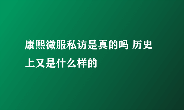 康熙微服私访是真的吗 历史上又是什么样的