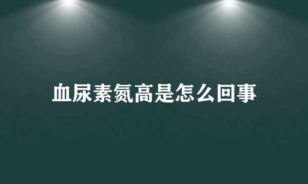 血尿素氮高是怎么回事