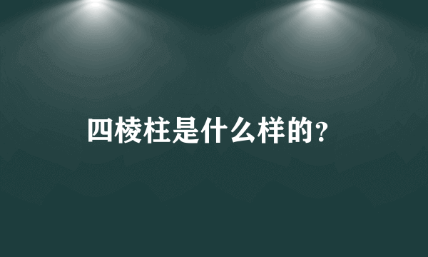 四棱柱是什么样的？