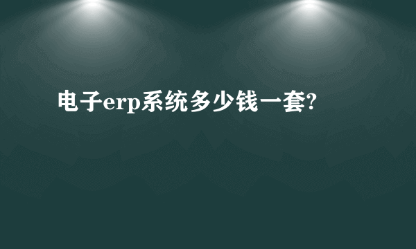 电子erp系统多少钱一套?